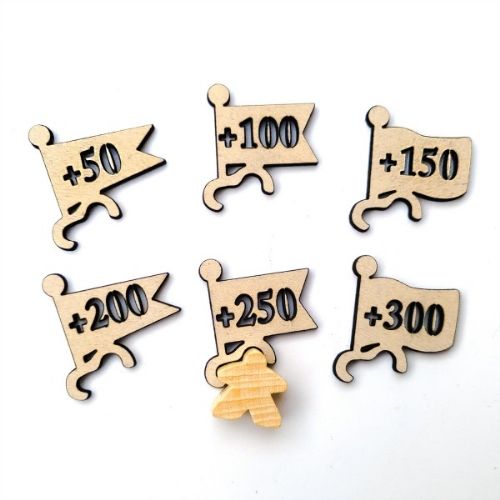 Unpainted Scoring Flags for Carcassonne